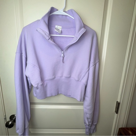 Aerie Crop Sweatshirt Lilac Size L - Picture 14 of 15